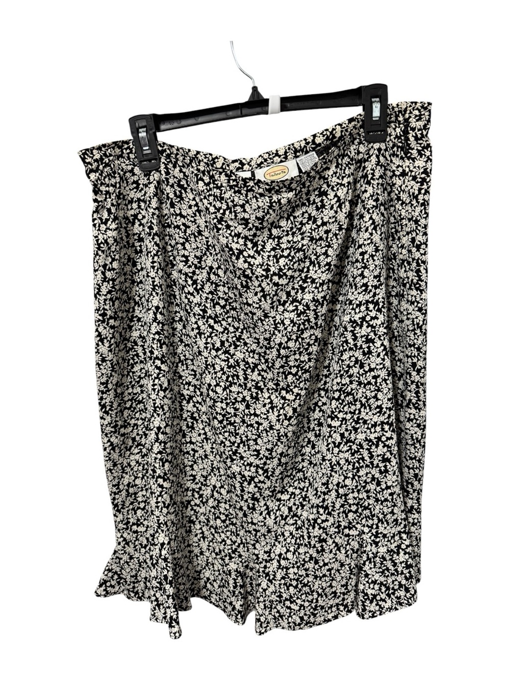 Talbots Black & White Floral Midi Skirt